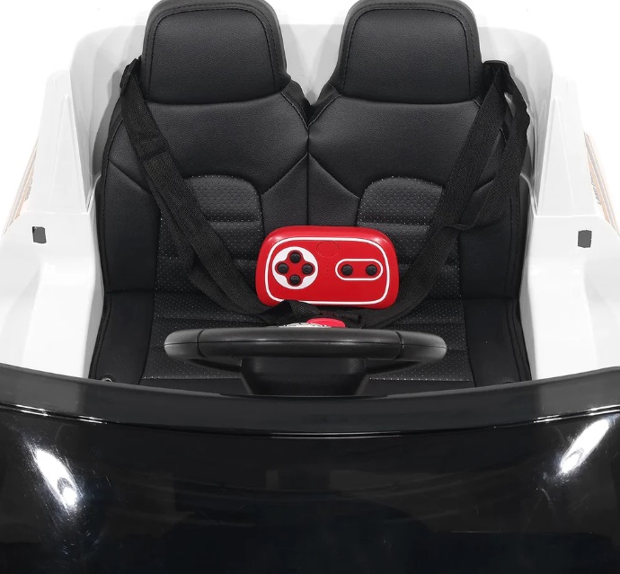 Masinuta electrica cu roti EVA si scaun din piele Toyota Landcruiser Red - 1