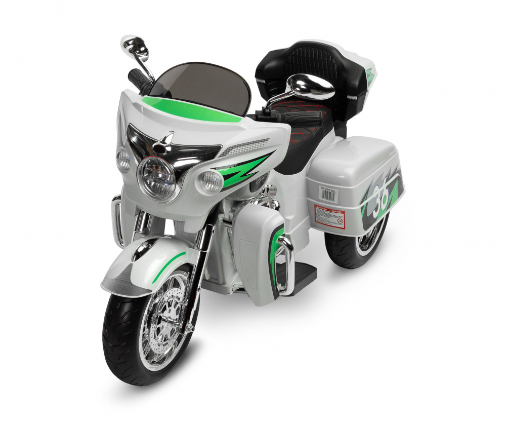 Motocicleta electrica cu roti din spuma EVA Toyz Riot 12V gri deschis - 2