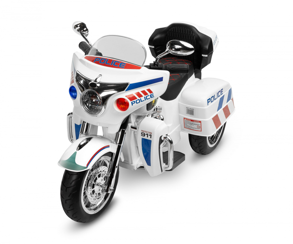 Motocicleta electrica cu roti din spuma EVA Toyz Riot 12V politie - 2