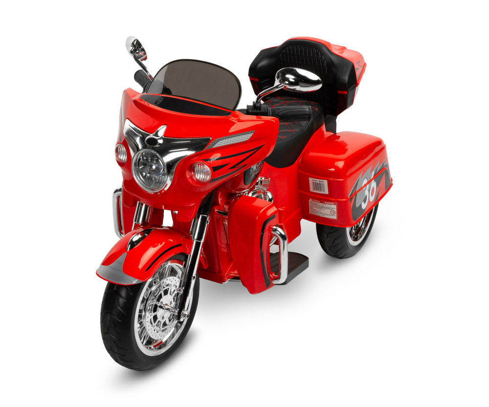 Motocicleta electrica cu roti din spuma EVA Toyz Riot 12V rosie - 1