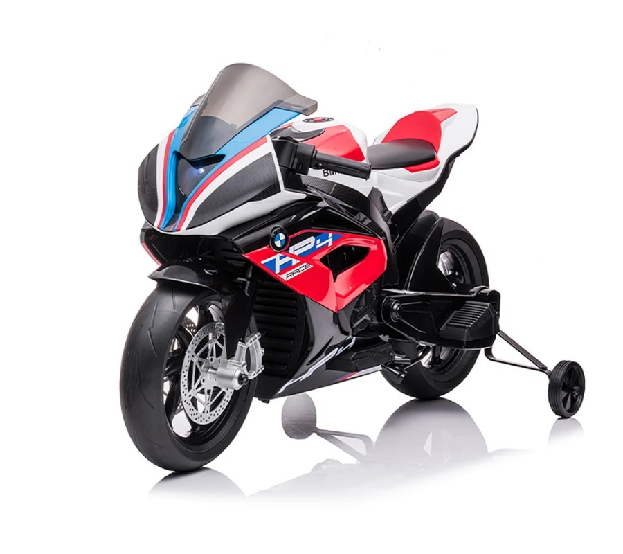 Motocicleta electrica 12V BMW HP4 cu scaun din piele Red Masinute electrice imagine 2022