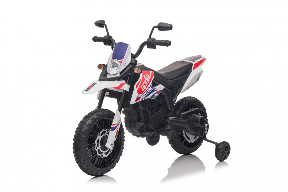 Motocicleta electrica 12V cu roti EVA Aprilia White