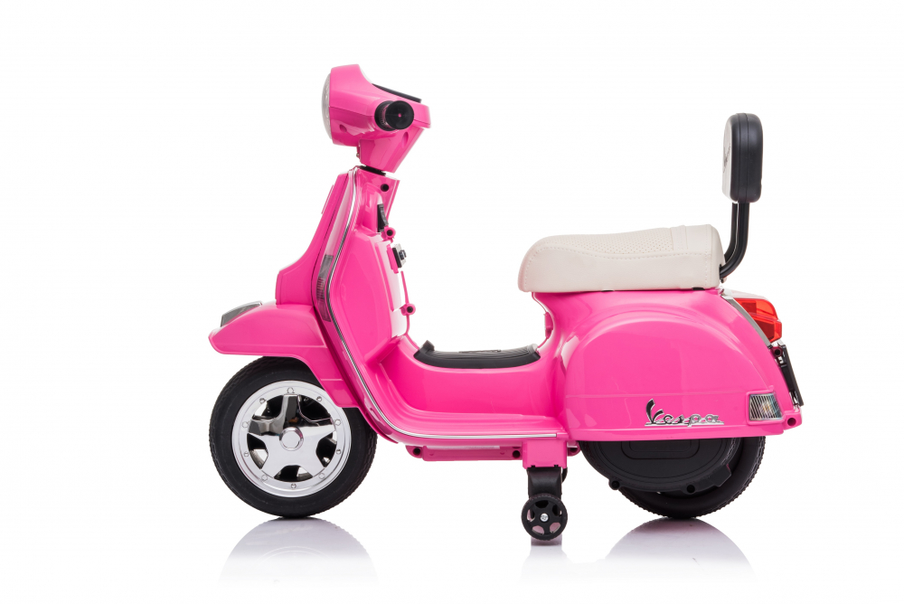Motocicleta electrica 6V Vespa cu scaun din piele Pink - 7