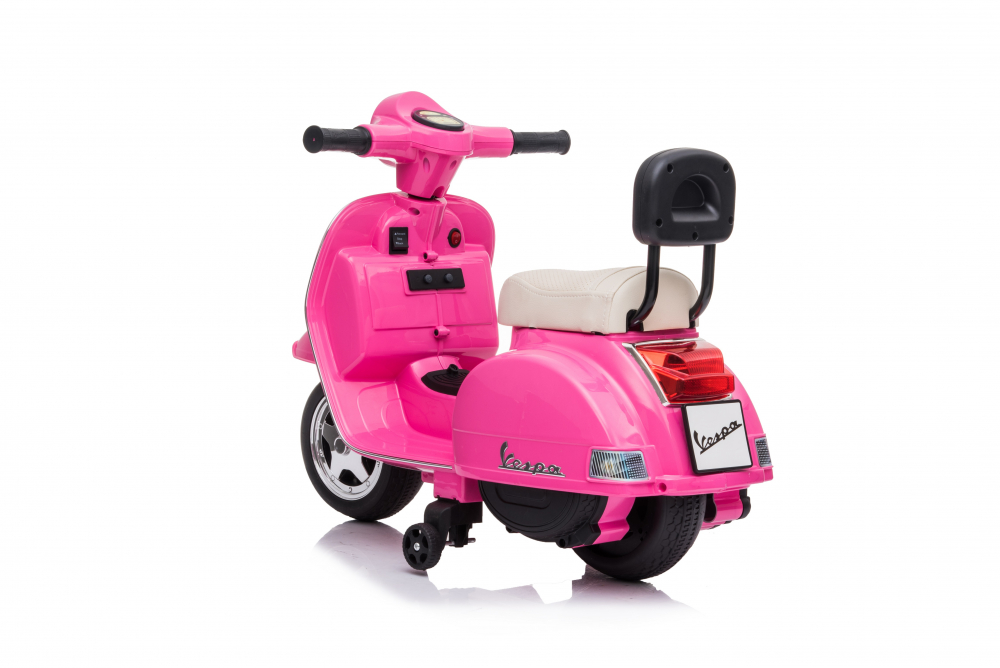Motocicleta electrica 6V Vespa cu scaun din piele Pink - 8