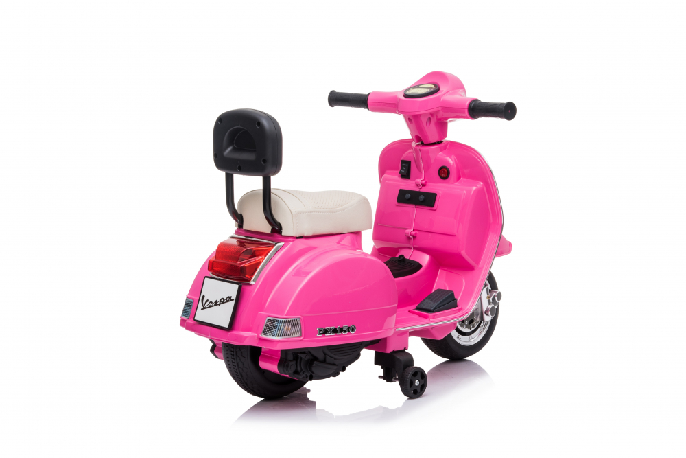 Motocicleta electrica 6V Vespa cu scaun din piele Pink - 10