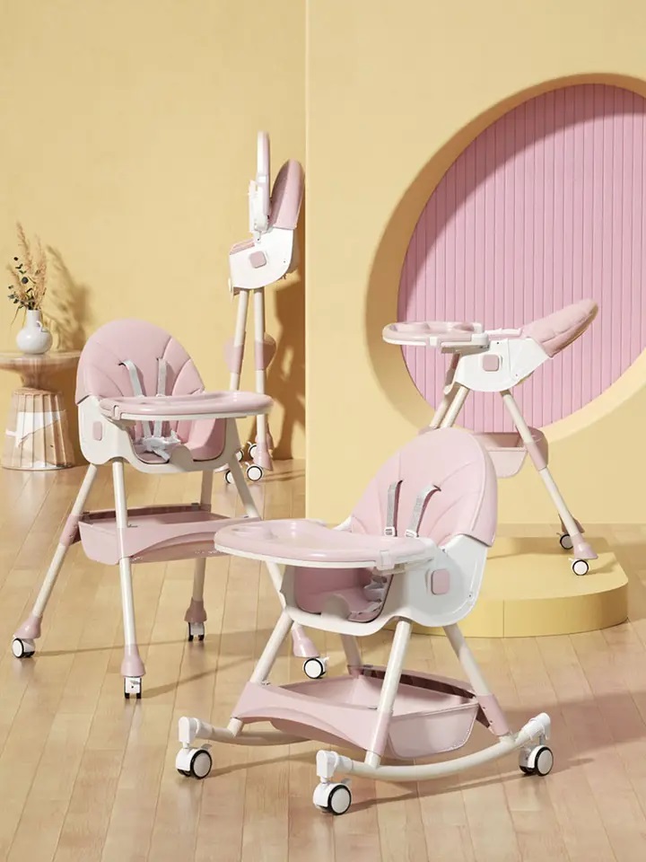 Scaun de masa multifunctional 3 in 1 Little Mom Rocking Chair Pink