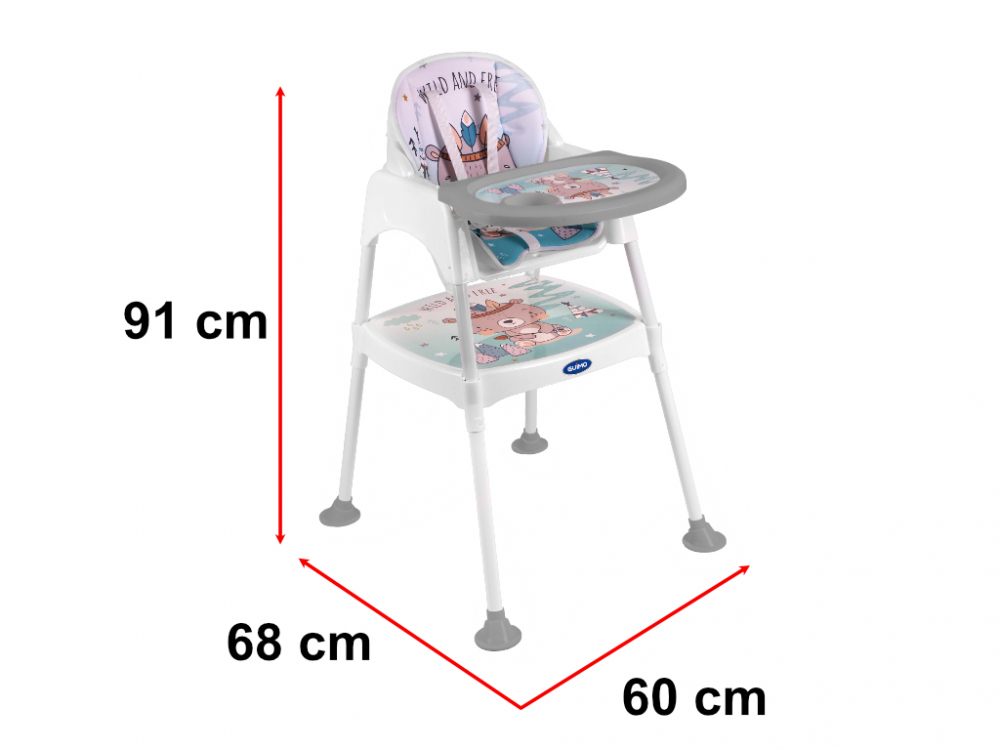 Scaun de servit masa transformabil 3 in 1 Albastru - 3 | YEO