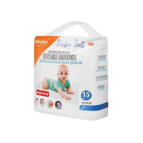 Set 15 aleze de unica folosinta Akuku Baby Soft 40 x 60 cm - 2 | YEO