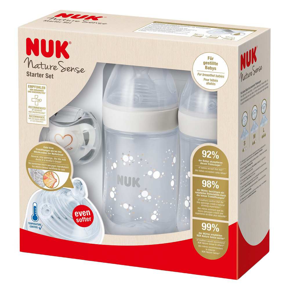 Set Nuk nou nascut Nature Sense Start Twin cu control temperatura alb