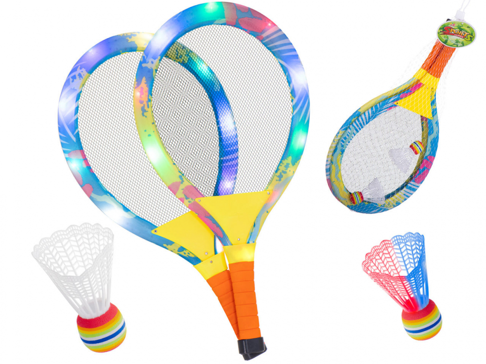 Set Rachete Iluminate De Tenis Cu Minge Si Fluturas