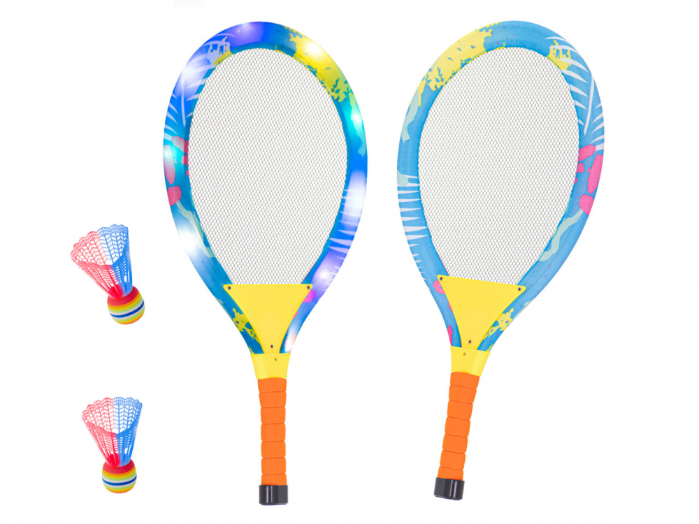 Set rachete iluminate de tenis cu minge si fluturas - 2