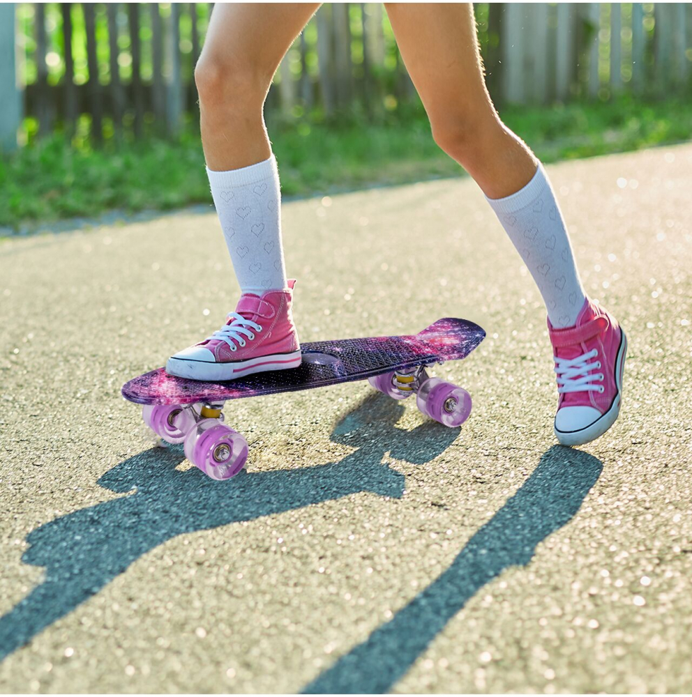 Skateboard cu led-uri pentru copii 56x15cm Space Colors - 3