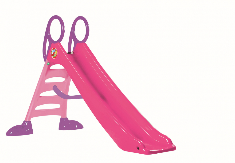 Tobogan mare pentru copii Dohany roz cu picioare si manere mov 2085I Jucarii de exterior