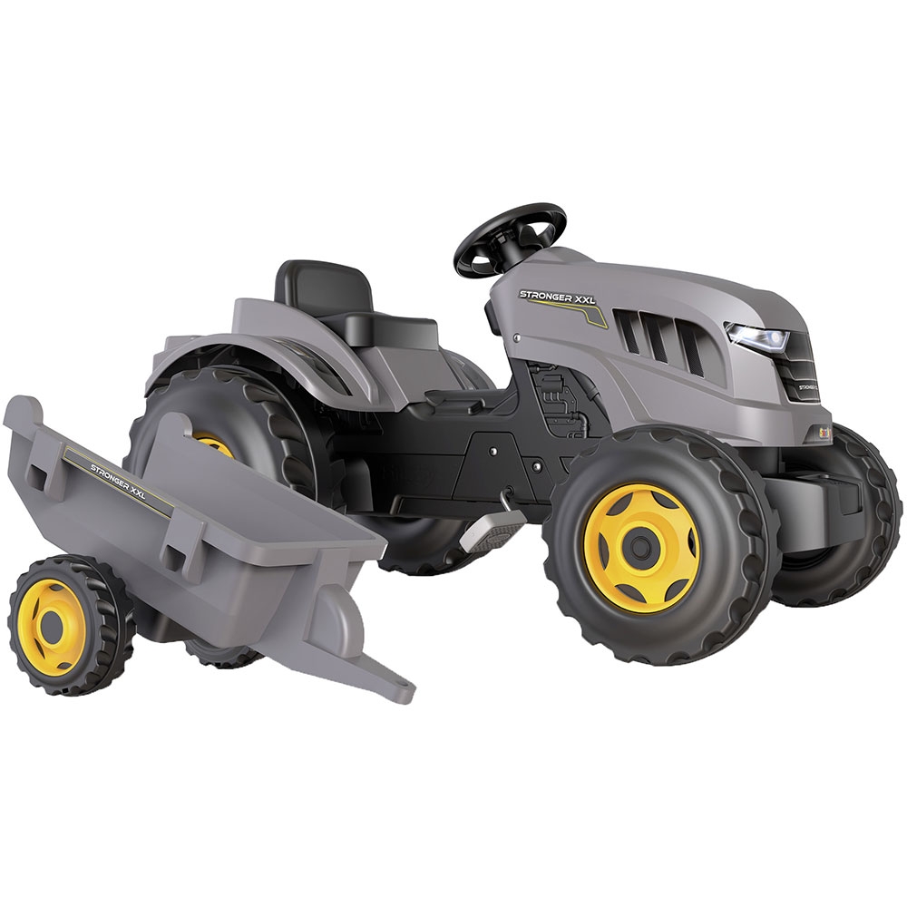 Tractor cu pedale si remorca Smoby Stronger XXL gri - 7