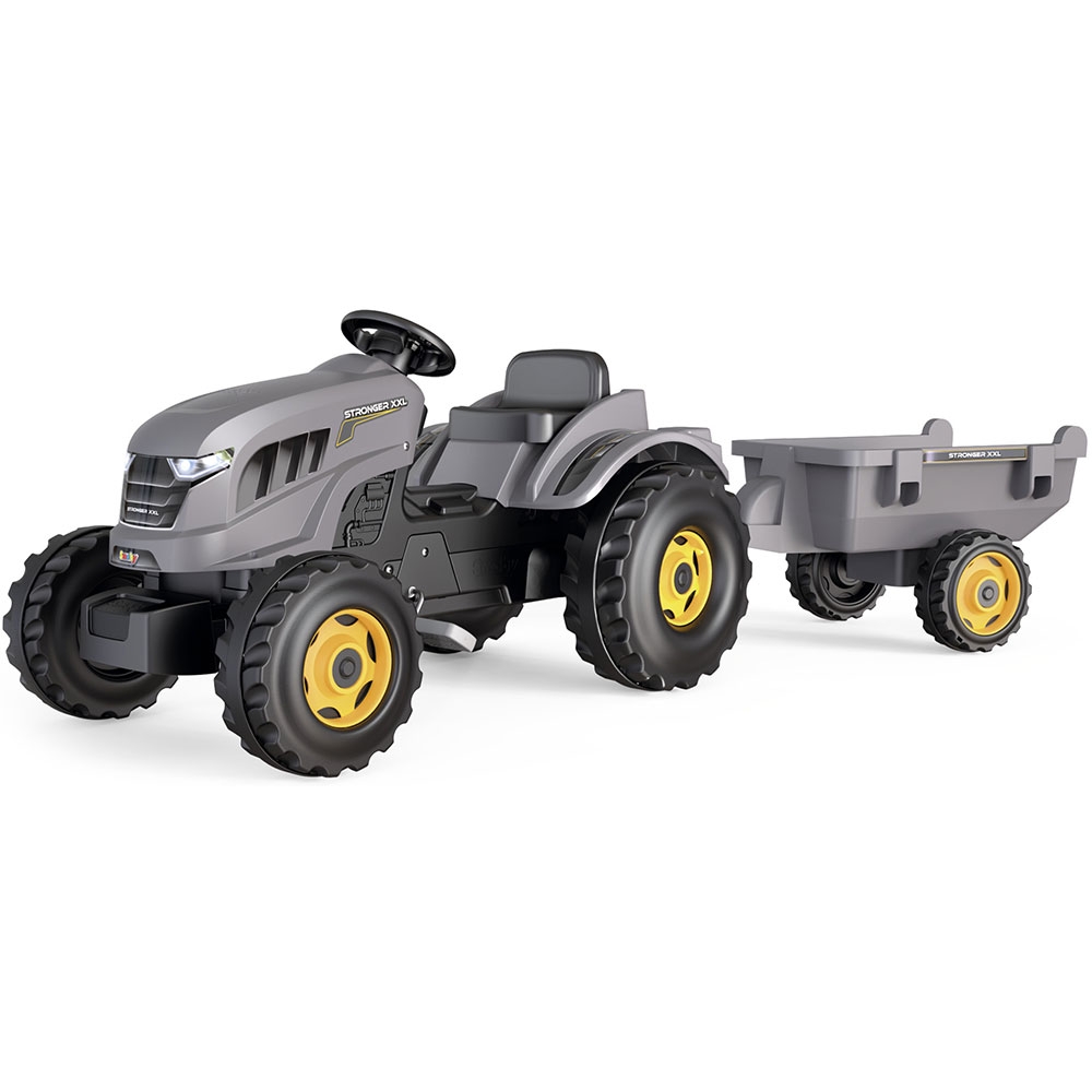 Tractor cu pedale si remorca Smoby Stronger XXL gri - 1