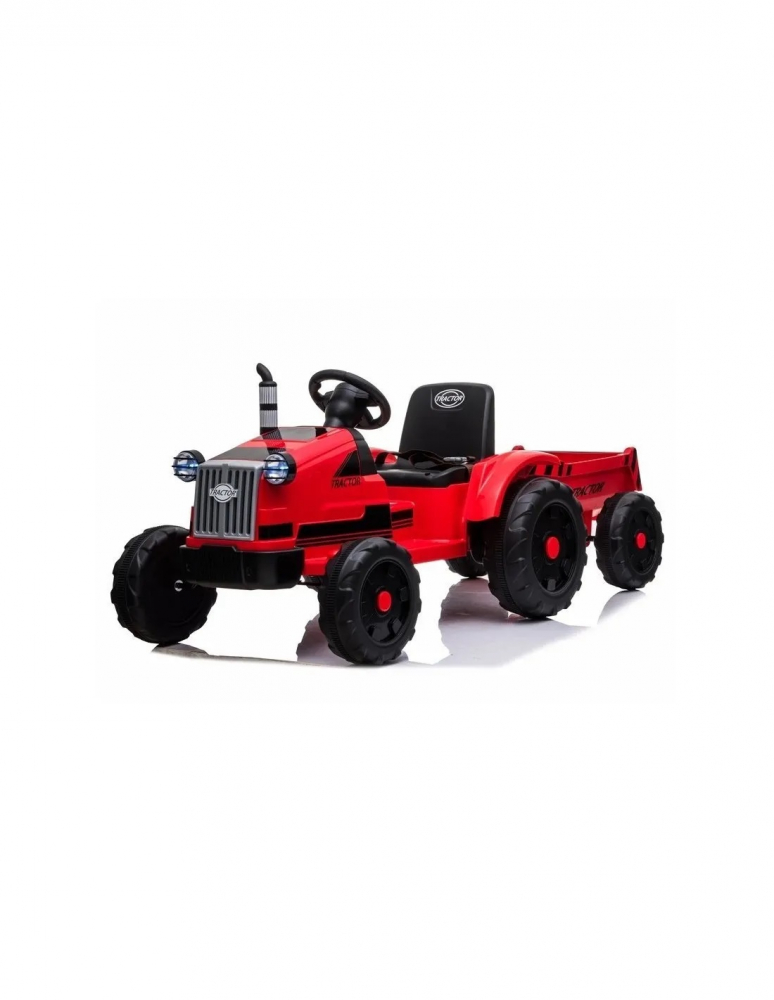 Tractor electric cu remorca pentru copii rosu - 3