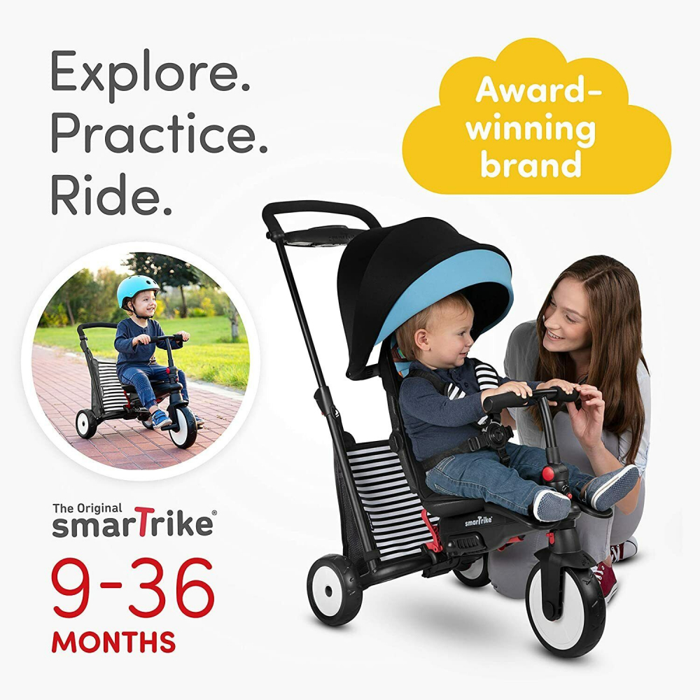 Tricicleta pentru copii Smart Trike STR5 Squirrel 7 in 1 pliabila, dotata cu frana, scaun rabatabil, sistem patentat Touch Steering si cu certificare de carucior, varsta 9 luni+ - 1 | YEO