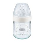 Biberon Nuk Nature Sense Sticla 120 ml tetina silicon S 0-6 luni alb