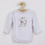 Bluza New Baby cu maneca lunga cu capse Mouse Baby Nightgown White marime 62