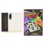 Set joc creativ hartie razuibila curcubeu sabloane incluse Scratch Magic