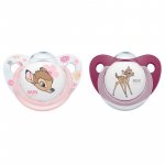 Set 2 suzete Nuk Disney Bambi silicon M3 roz 18-36 luni