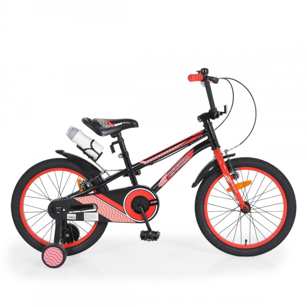 Bicicleta cu roti ajutatoare Byox Pixy Red 18 inch Byox imagine noua