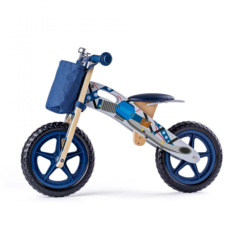Bicicleta de echilibru din lemn Woodyland albastra - 2