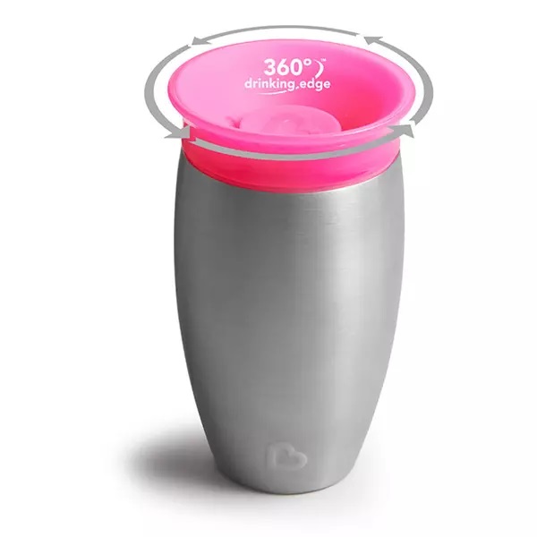 Cana Miracle 360 Munchkin Stainless Steel 296ml 12L+ pink