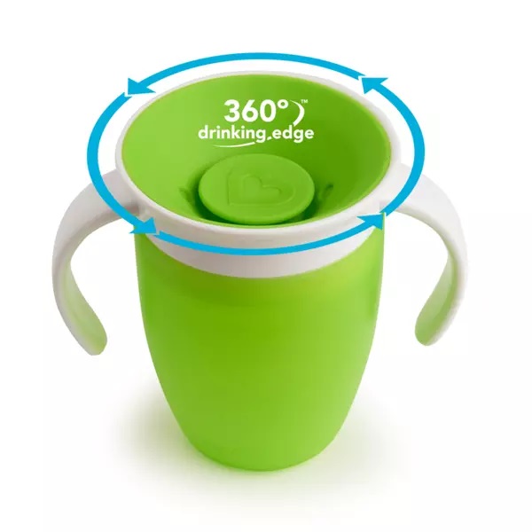 Cana Miracle 360 Munchkin cu manere 207ml 6L+ green - 1 | YEO