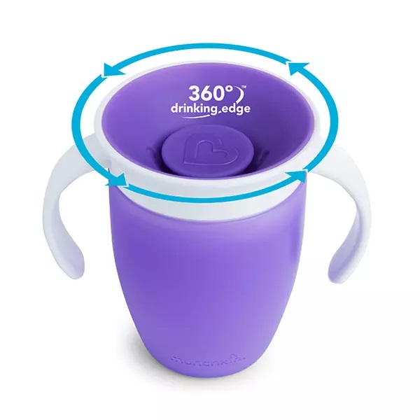 Cana Miracle 360 Munchkin cu manere 207ml 6L+ purple - 1 | YEO