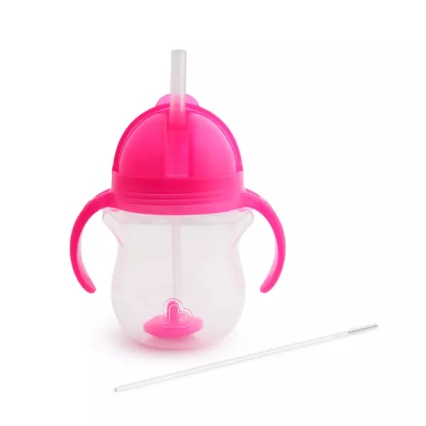 Cana Munchkin Any Angle Click Lock cu pai flexibil si manere 6L+ 207ml pink - 2 | YEO