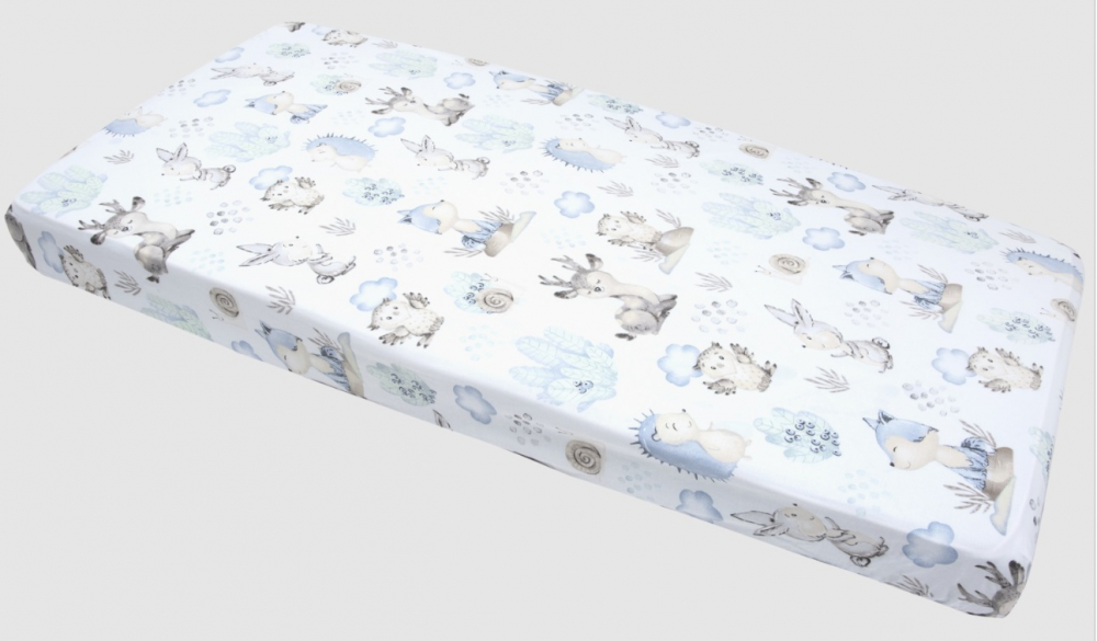 Cearceaf cu elastic Nichiduta 120x60 cm Blue Hedgehog