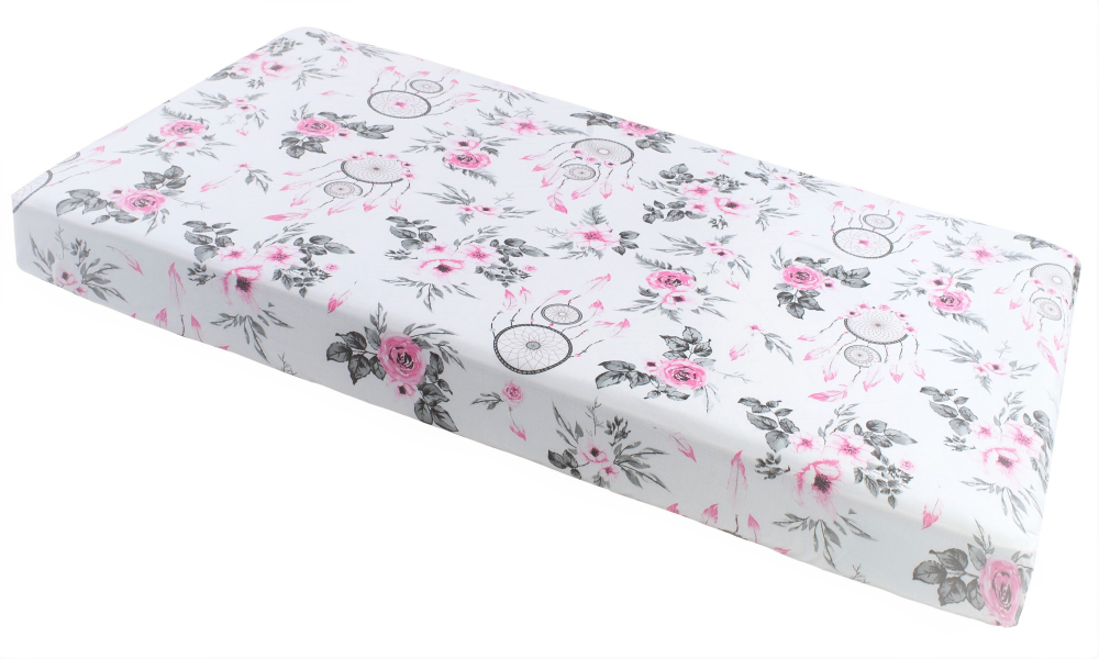 Cearceaf cu elastic Nichiduta 120x60 cm Flowers Pink