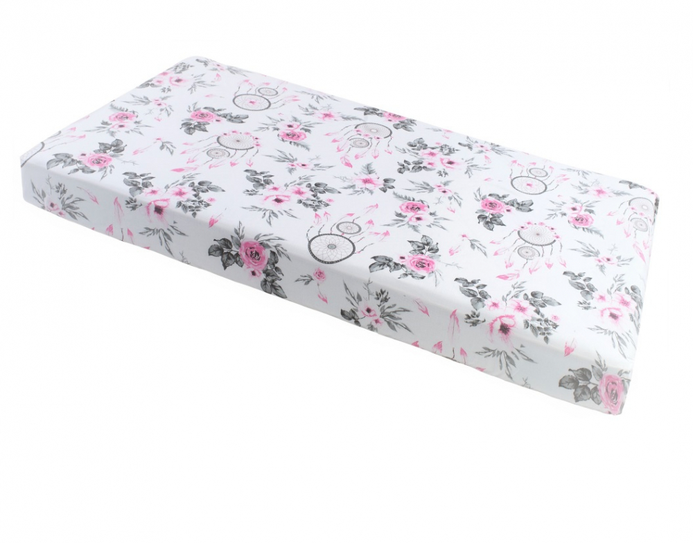 Cearceaf cu elastic Nichiduta 120x60 cm Flowers Pink - 1 | YEO