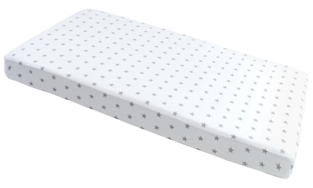 Cearceaf cu elastic Nichiduta 120x60 cm Gray Stars on White