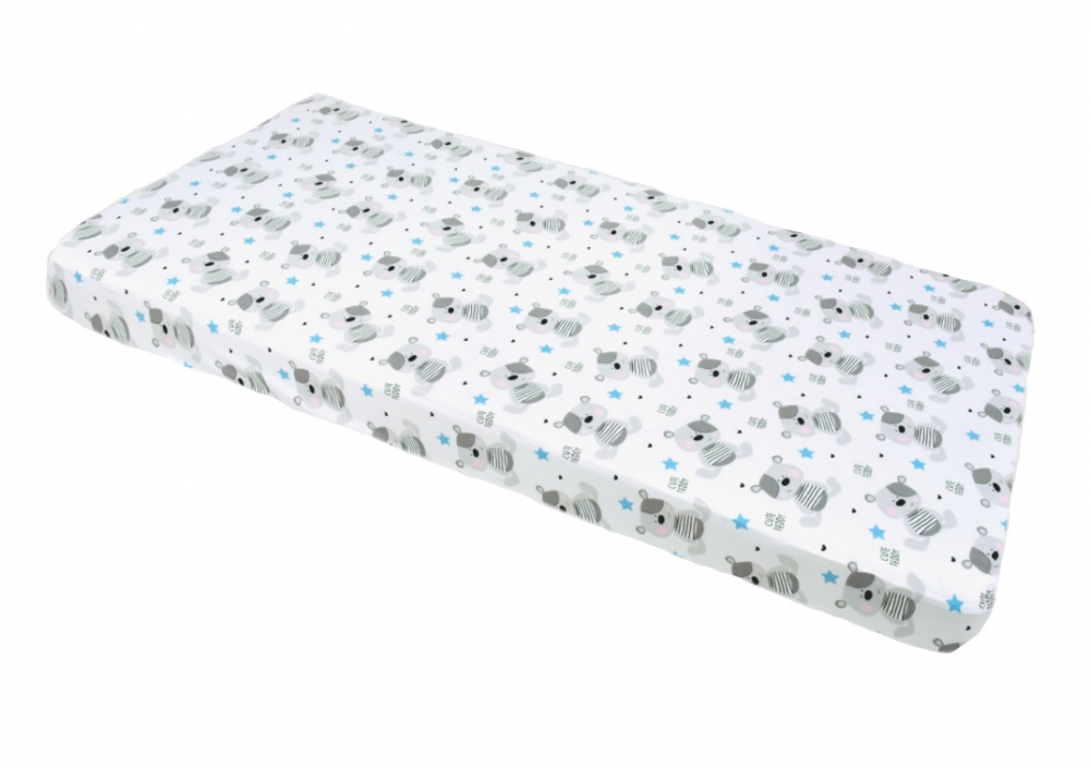 Cearceaf cu elastic Nichiduta 120x60 cm Teddy Blue - 1 | YEO