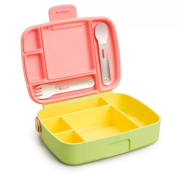 Cutie Bento Lunch Munchkin cu ustensile din inox 18L+ yellow - 1 | YEO