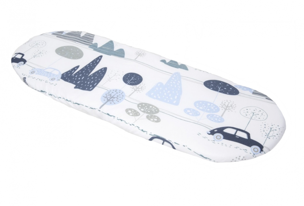 Husa de bumbac Nichiduta cu elastic pentru salteaua de landou Blue Retro Car - 1 | YEO