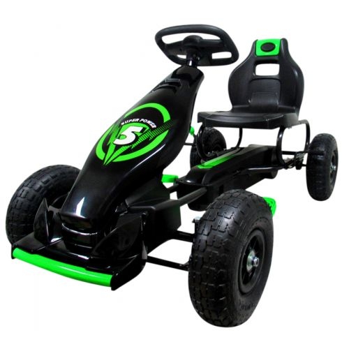 Kart cu pedale R-Sport Gokart cu roti gonflabile G8 verde - 2