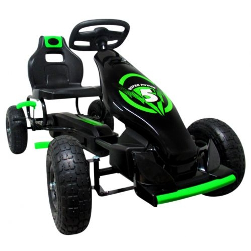 Kart cu pedale R-Sport Gokart cu roti gonflabile G8 verde - 1