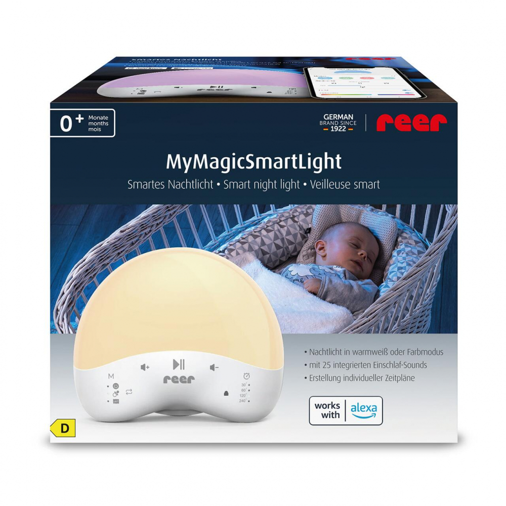 Lampa de veghe Reer MyMagic SmartLight inteligenta cu 25 de sunete multicolora - 1