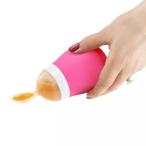 Lingurita cu rezervor Munchkin pentru bebelusi Squeeze 4L+ pink - 1 | YEO