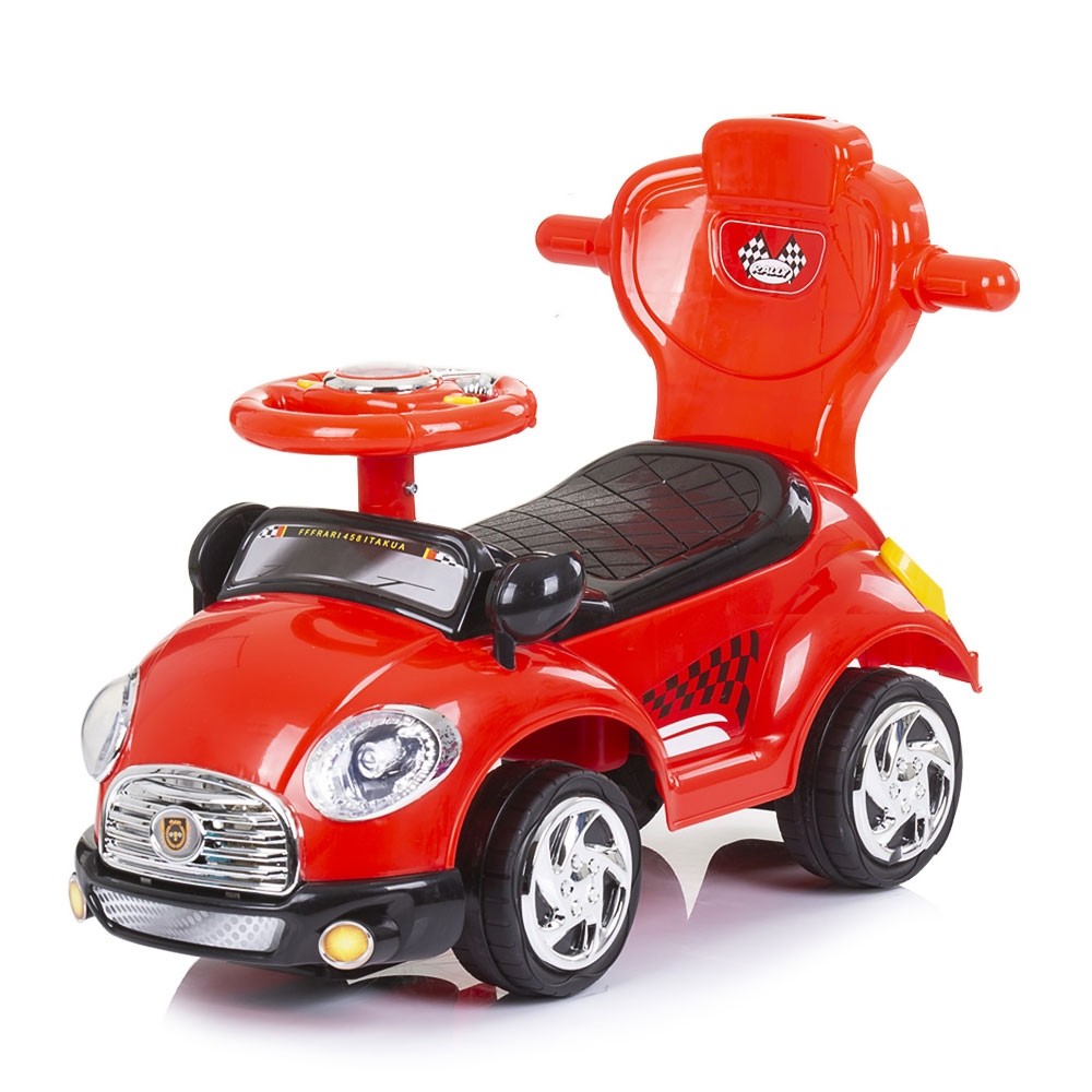 Masinuta de impins Chipolino Super Car red cu maner si copertina - 1