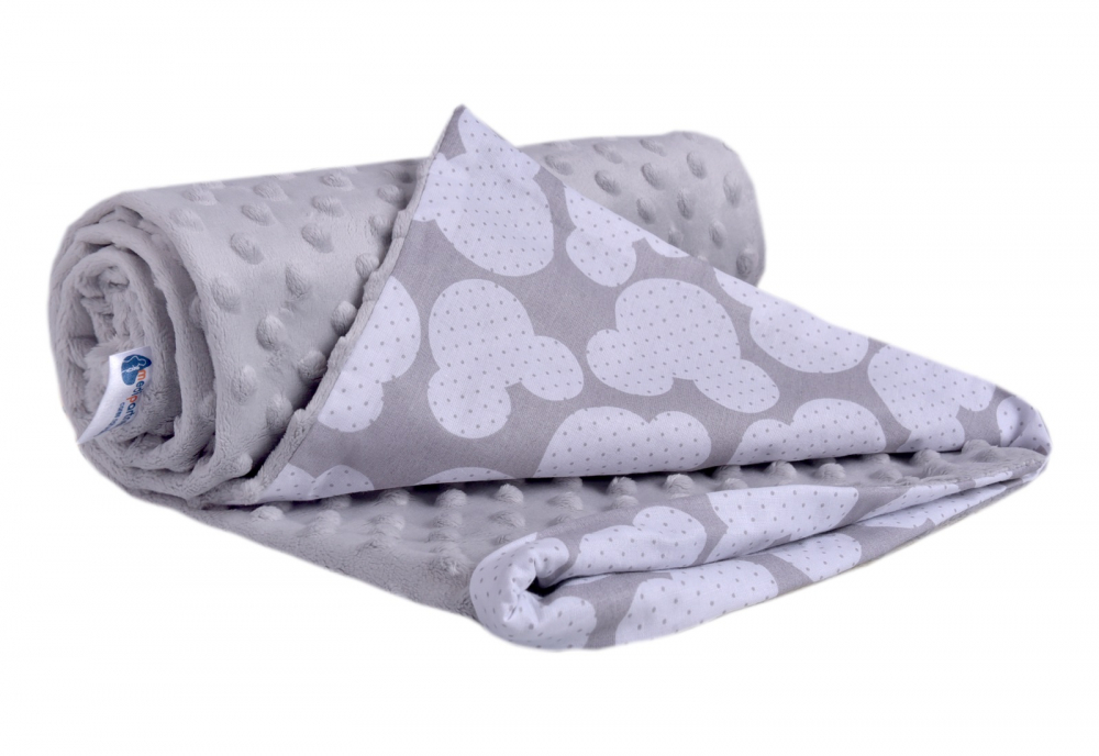 Paturica din bumbac Nichiduta Minky Miki Grey 75x100 cm - 3 | YEO