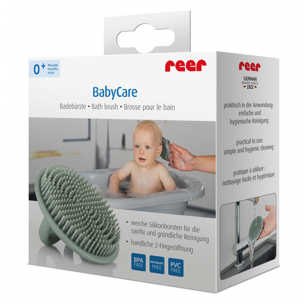 Perie de baie Reer BabyCare moale pentru bebelusi din silicon alimentar monoblo Bath Brush - 1 | YEO