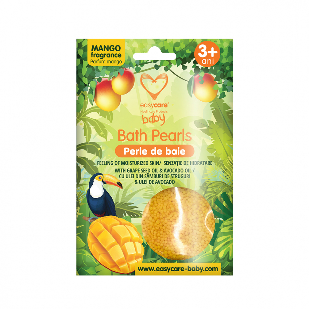 Perle de baie EasyCare Baby cu parfum de mango cu uree si uleiuri din seminte de struguri si avocado 75g - 1 | YEO