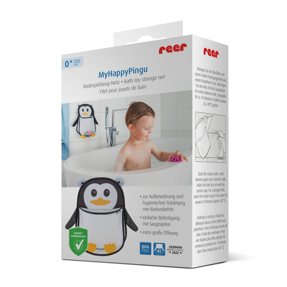 Saculet Reer din plasa pentru jucarii de baie prindere cu ventuze My Happy Pingu - 1 | YEO