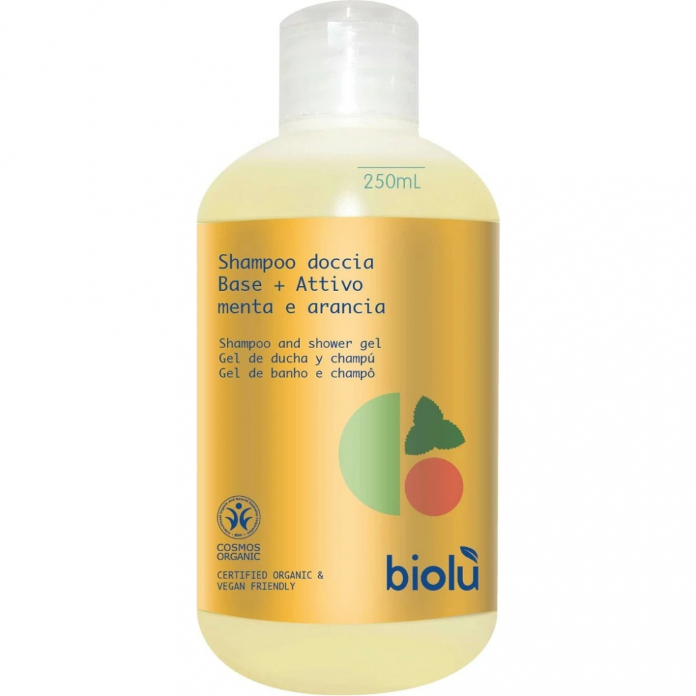 Sampon - gel de dus ecologic cu menta si portocale 250ml biolu