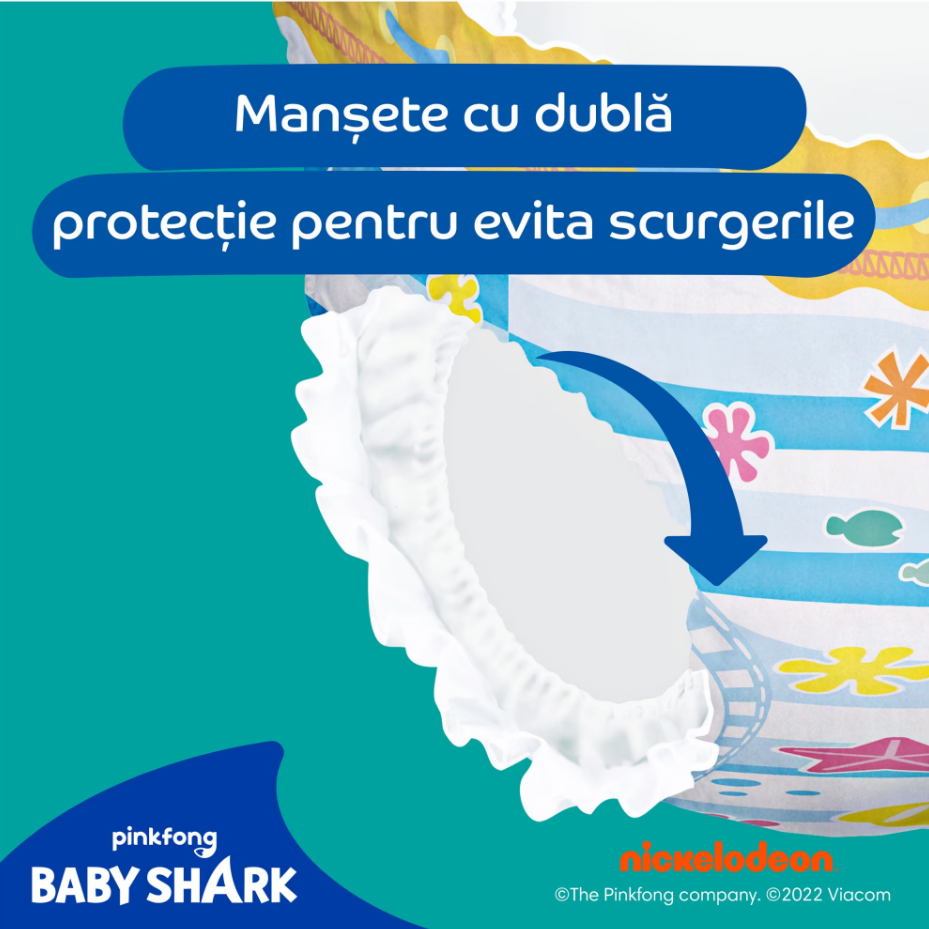 Scutece chilotel pentru apa Pampers Splashers marimea 3 Baby Shark 6-11 kg 12 buc