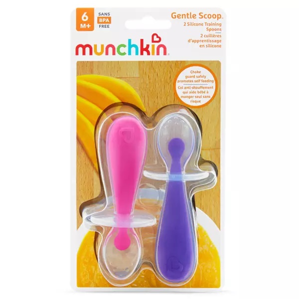 Set 2 lingurite pentru bebelusi Munchkin Gentle Scoop 6L+ pinkpurple - 1 | YEO